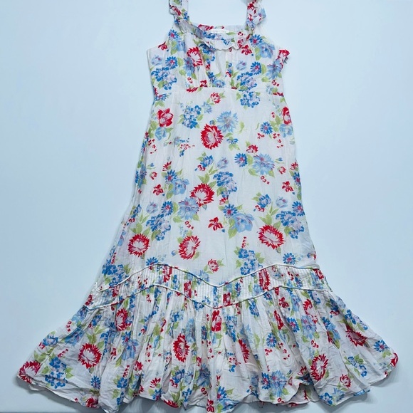 LoveShackFancy Dresses & Skirts - Love Shack Fancy Weslan Midi Dress Cherry Skies Womens Size 4 Lined Cotton Silk